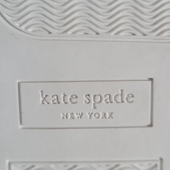 Kate Spade Optic White/Burgundy Fez Sneaker Size 7 EU 37.5 - Picture 11 of 15